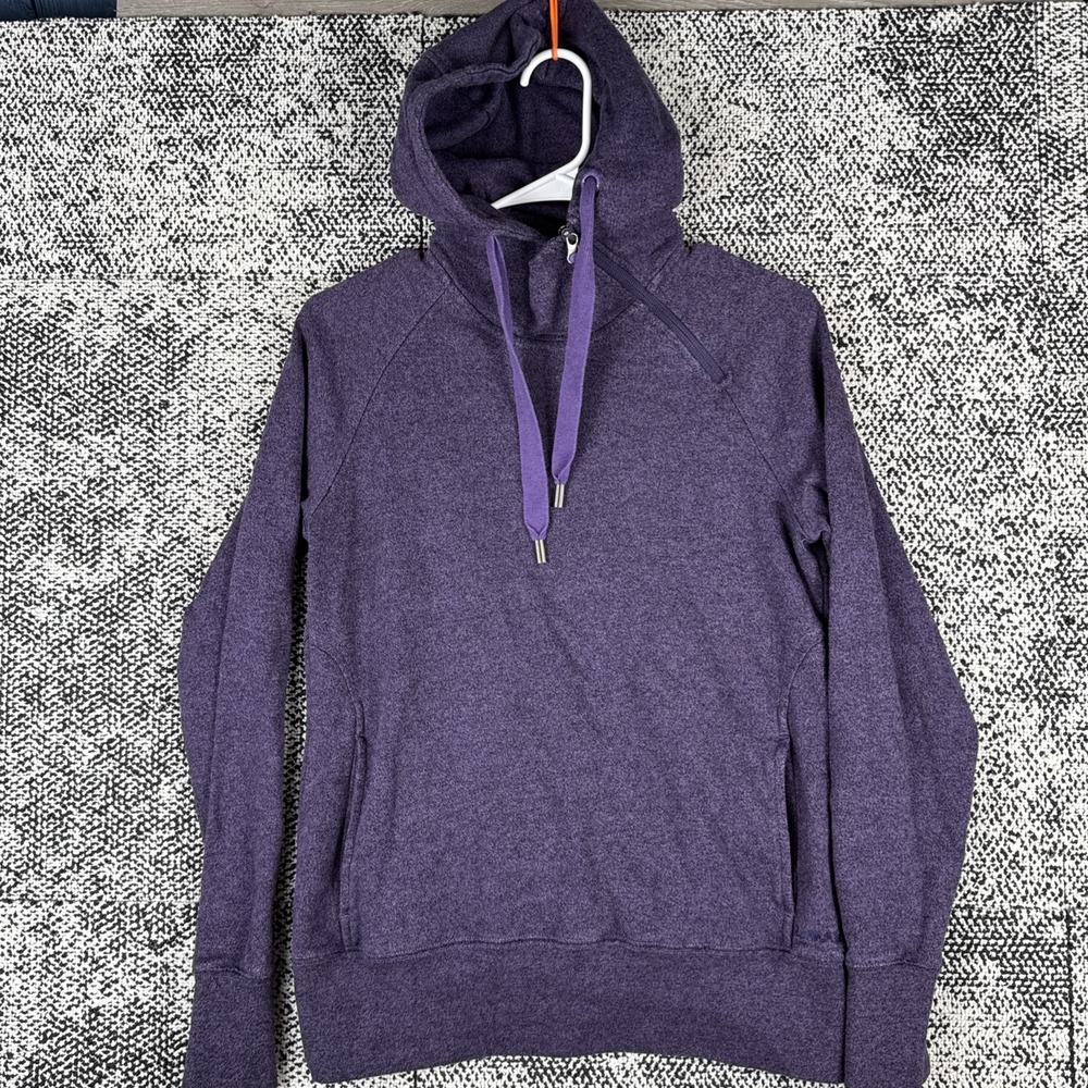 North Face‎ Lavendar Heather Hoodie Sweatshirt Womens Small Asymetric Zipper